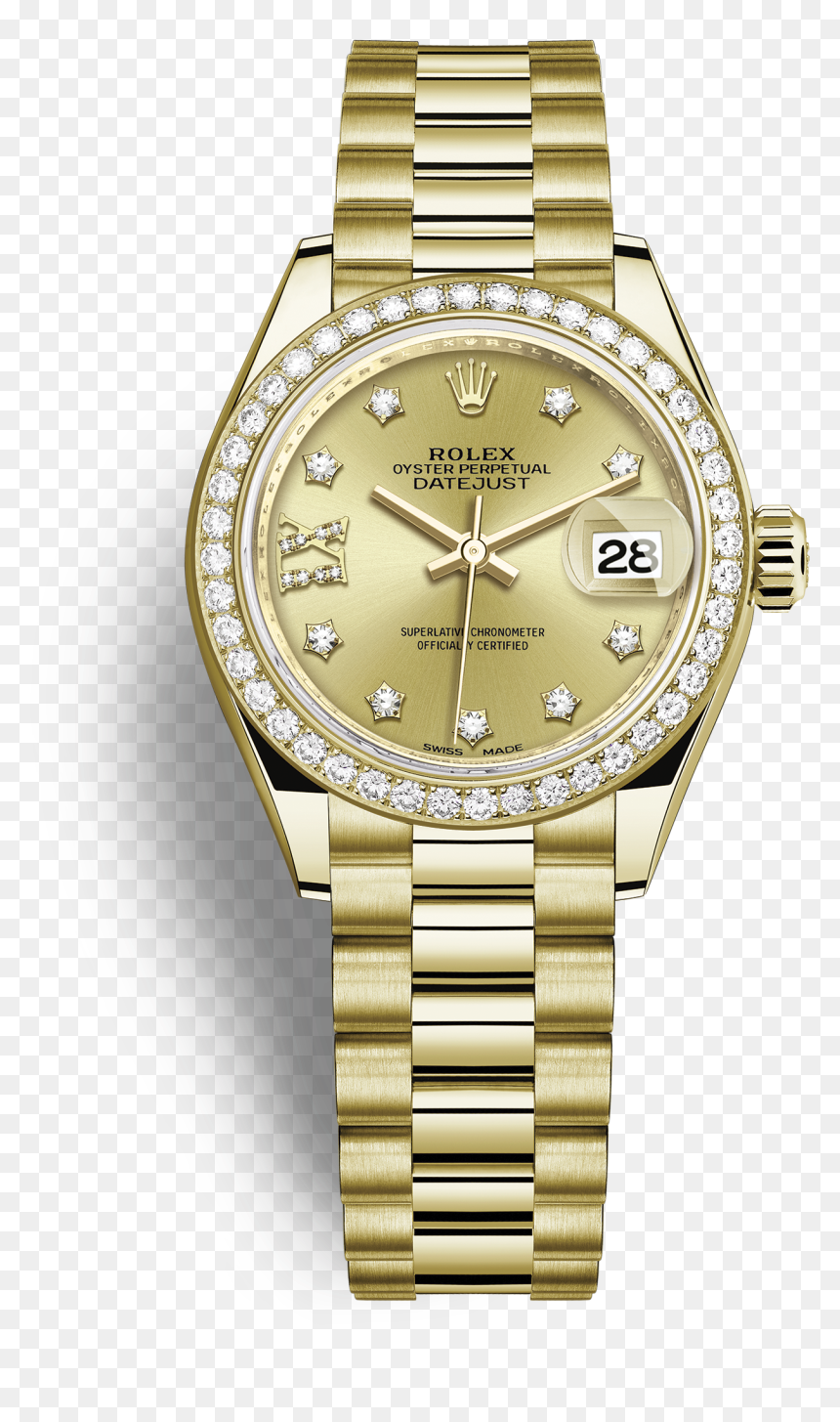Datejust - Rolex Lady Datejust 28 Oystersteel And Yellow Gold, HD Png Download - gol png