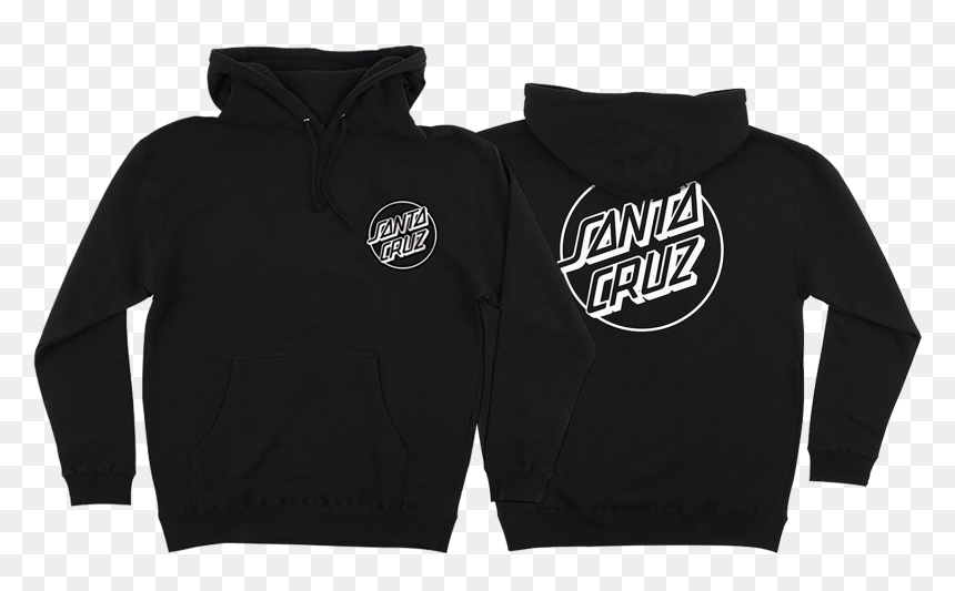 Santa Cruz Opus Dot Hooded Sweatshirt Small Black White - Santa Cruz Hoodie Black Yellow, HD Png Download - small dot png