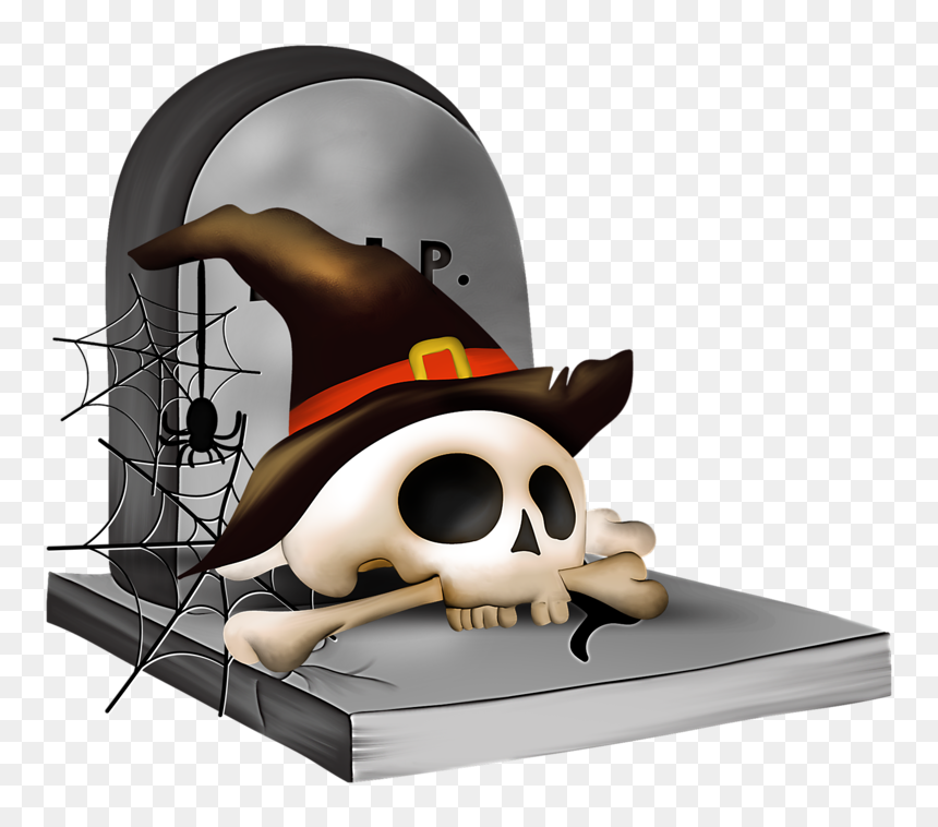 Skull Halloween Clip Art, HD Png Download - cartoon bone png