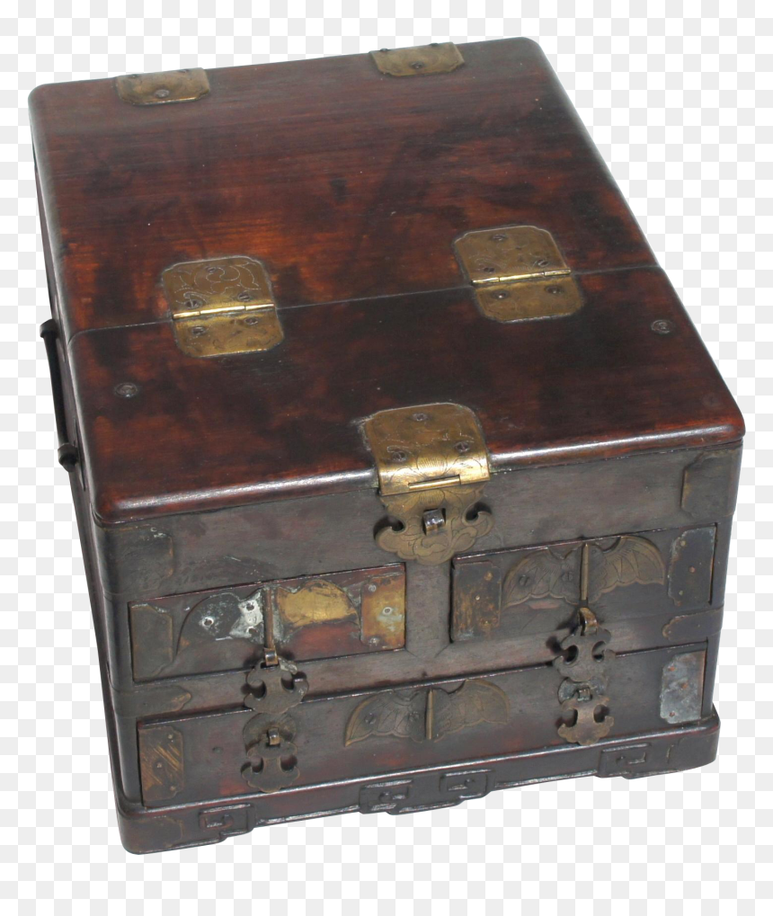 Antique Rosewood Brass Chinese Make-up Vanity Mirror - Antique Chinese Jewelry Box With Mirror, HD Png Download - vanity mirror png