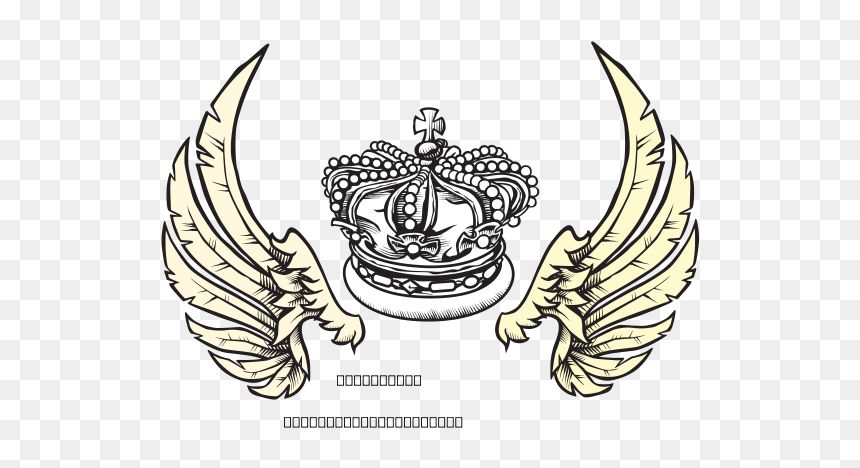 Crown And Wings Herolday Elements Svg Clip Arts - Danish Zehen Tattoo Design, HD Png Download - hand drawn crown png