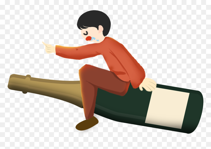 Transparent Wine Bottle Clip Art - Drunkard Png, Png Download - hand drawn crown png