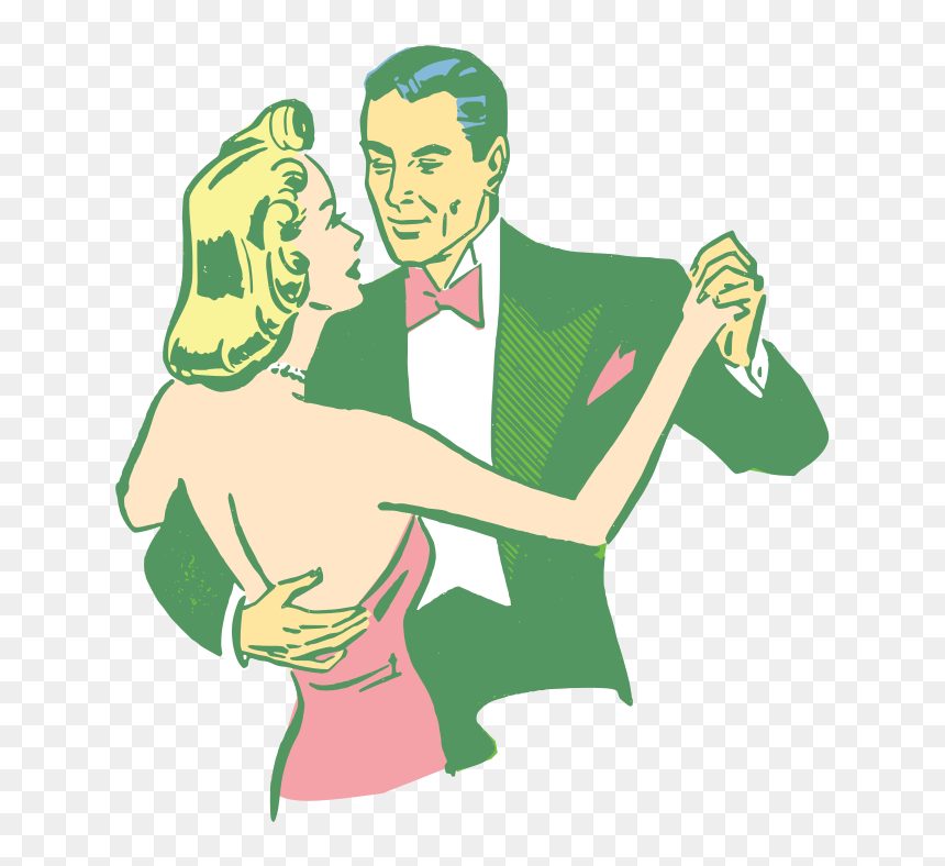 Dancing Couple Colorized - Dancing Retro Couple Drawing, HD Png Download - dance couple png