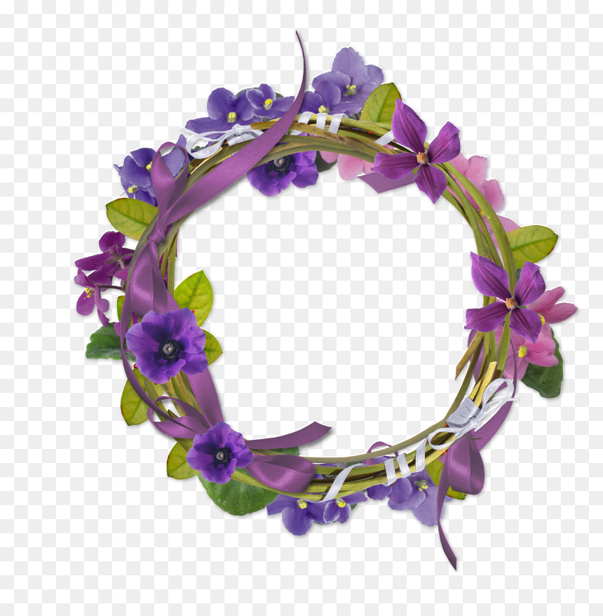 Floral Frame Png - Bellflower, Transparent Png - flower headband png