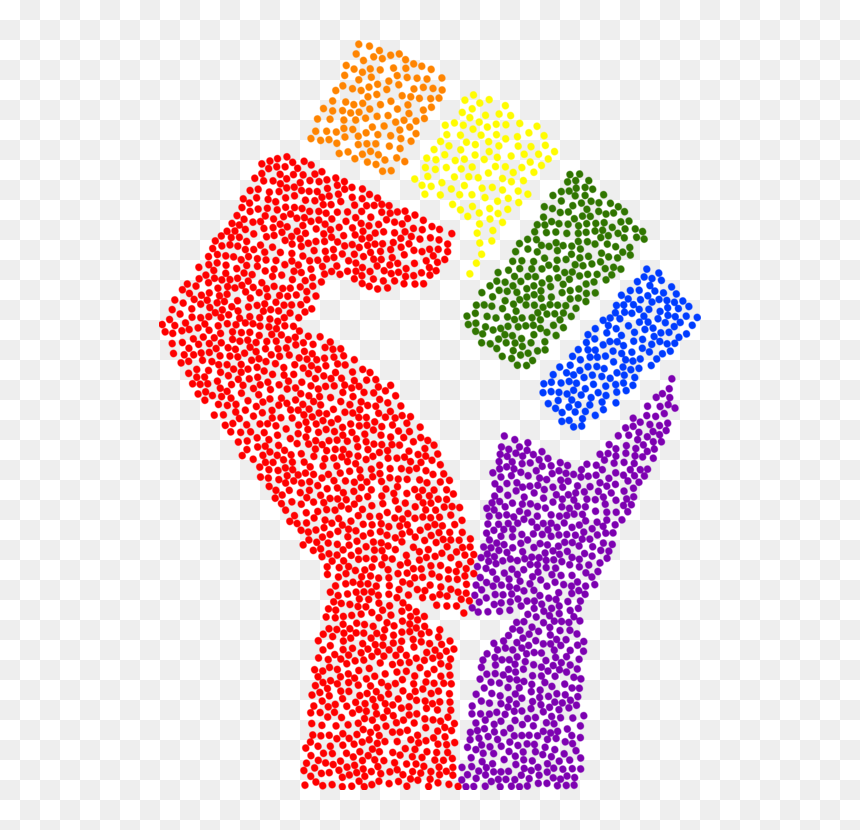 Art,symmetry,area - Rainbow Fist Png, Transparent Png - fist clipart png