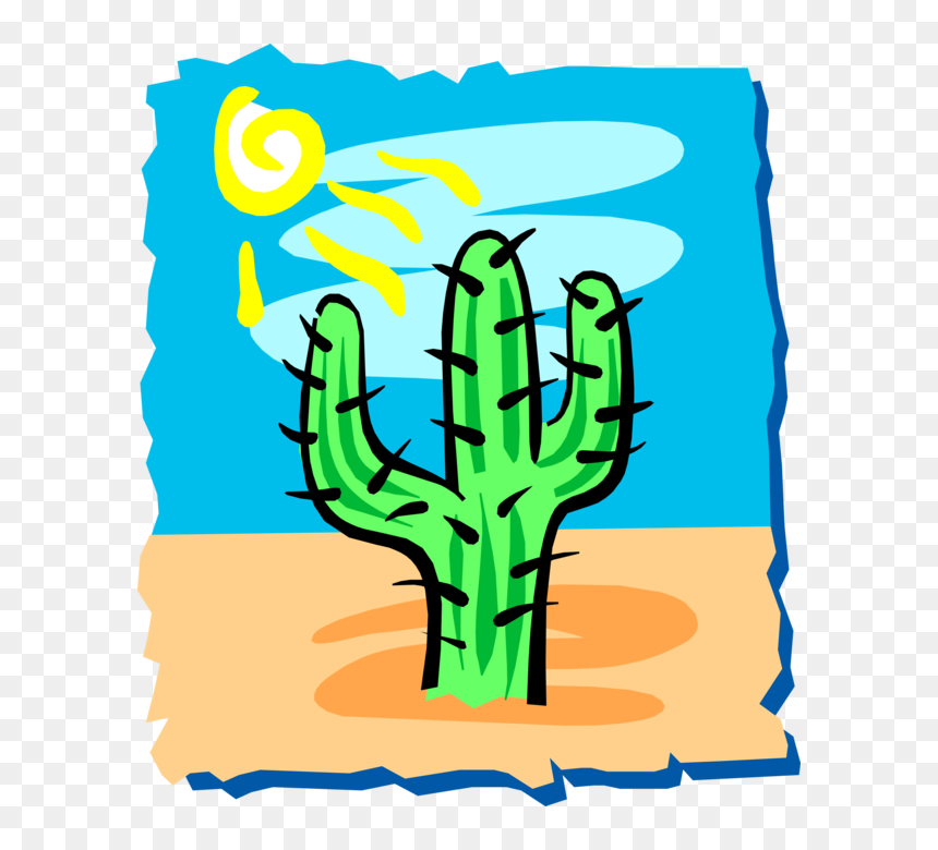 Vector Illustration Of Desert Vegetation Succulent, HD Png Download - desert bushes png