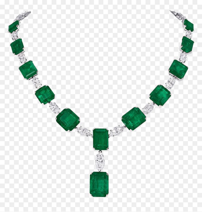 Flat Gemstone Necklace, HD Png Download - emerald gem png