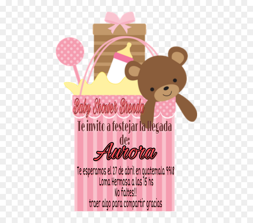 Girl Baby Shower Teddy Bear Clip Art, HD Png Download - te esperamos png