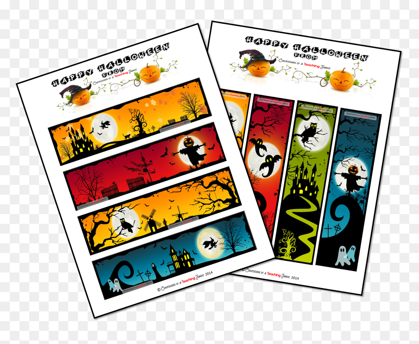 On A Fun Note, Here Are Some Halloween Bookmarks For - Blog, HD Png Download - bulletin png