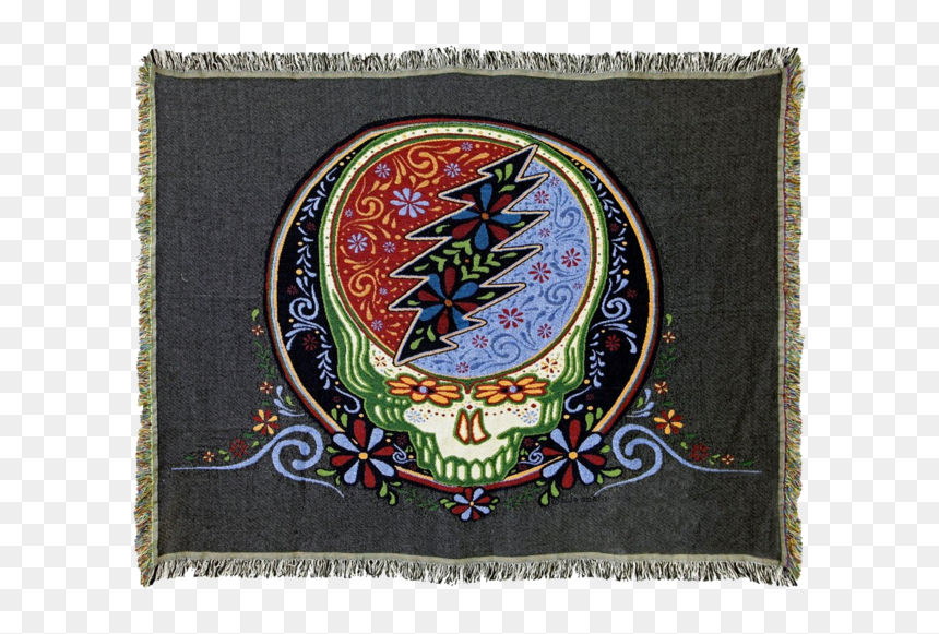 Woven Cotton Blanket With A Grateful Dead Steal Your - Grateful Dead Steal Your Face, HD Png Download - grateful dead skull png