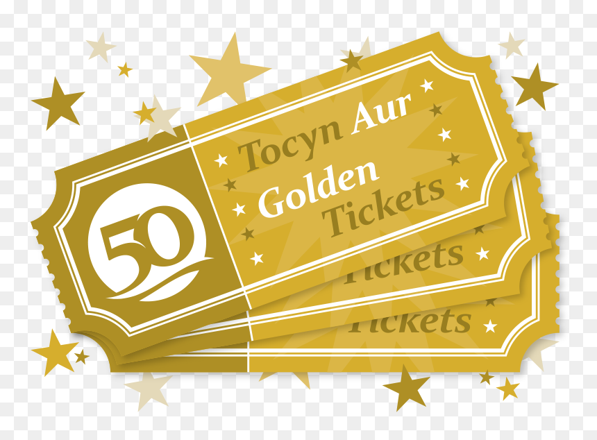 50years Logo On A Ticket, HD Png Download - gold ticket png