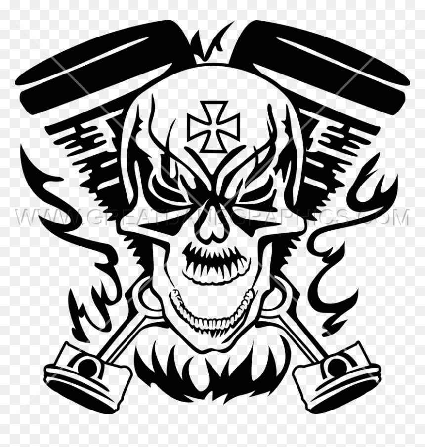 Skulls Transparent Biker - Biker Skull Transparent, HD Png Download - biker skull png