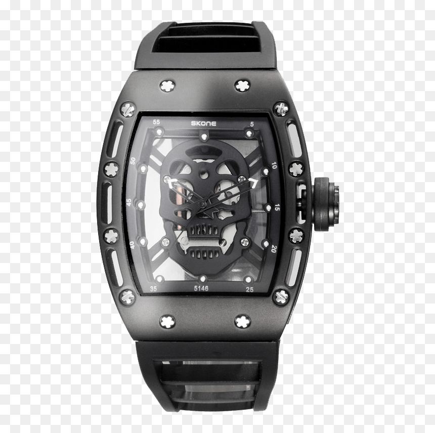 Skull Head Watch, HD Png Download - biker skull png