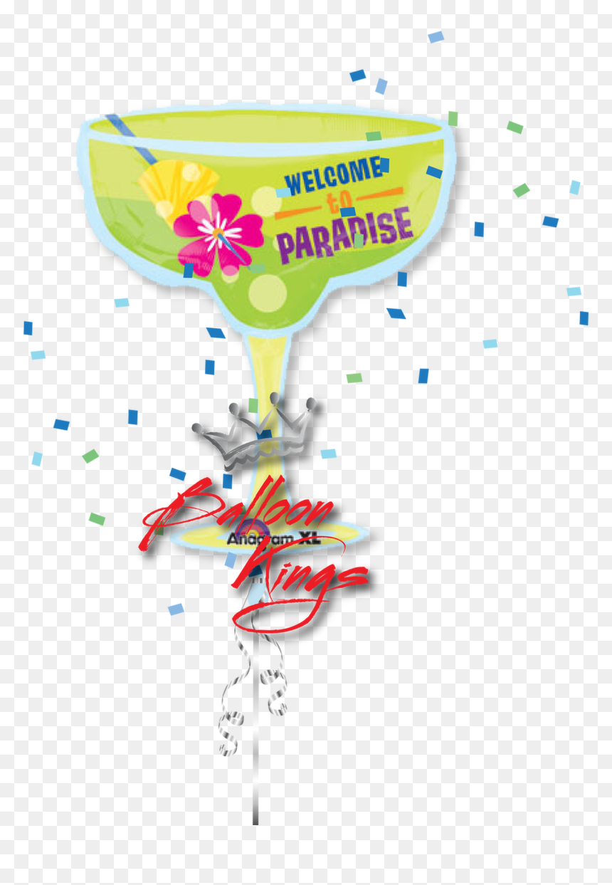 Margarita Paradise Glass - Wine Glass, HD Png Download - margarita glass png