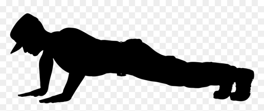 Silhouette Push Ups Clipart, HD Png Download - soldiers silhouette png