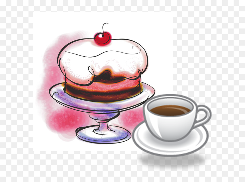 Vintage Cafe Coffee Art - Tea And Cake Clipart, HD Png Download - coffee art png