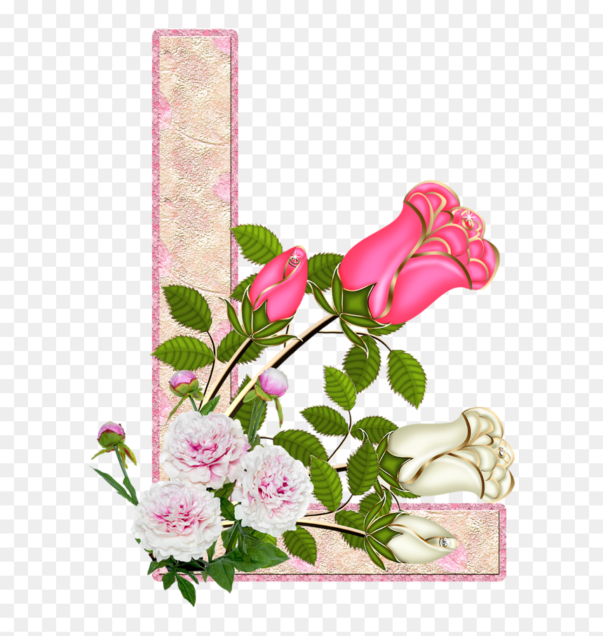 Floral Clipart Monogram - Alphabet, HD Png Download - letra l png