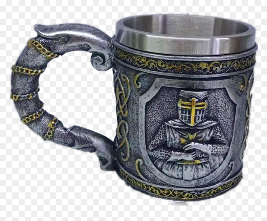 Double Handle Horn Skulls Beer Cup Viking Warrior Skulls - Mug, HD Png Download - beer cup png