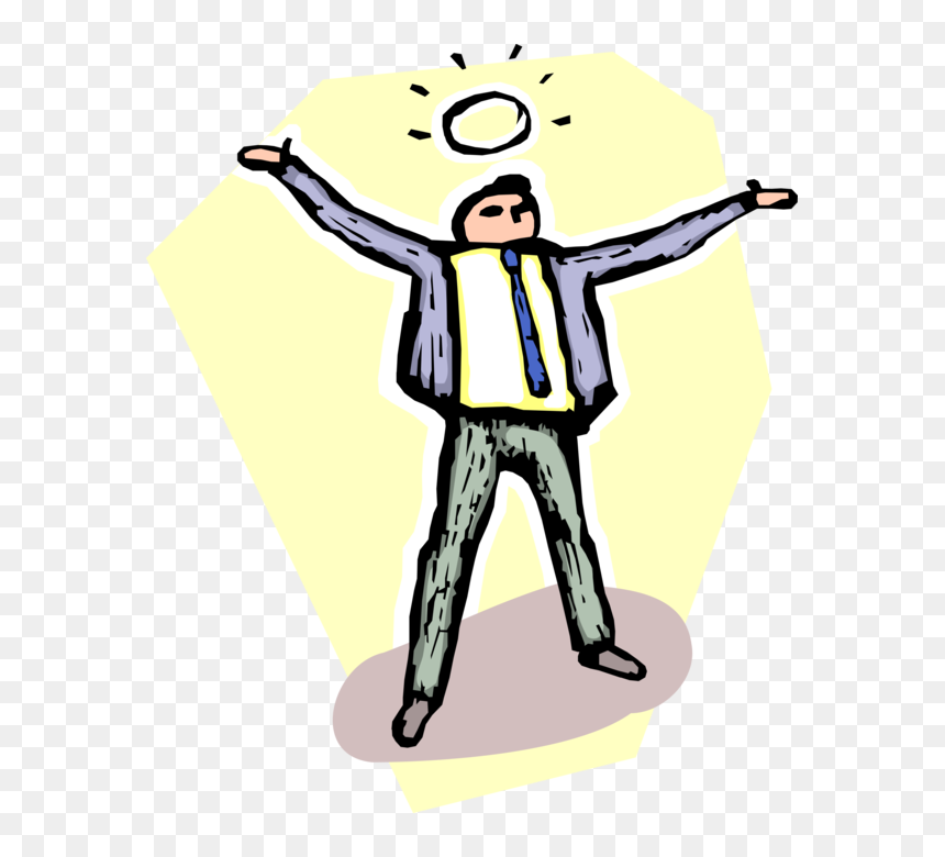 Vector Illustration Of Businessman Saint With Halo - Illustration, HD Png Download - halo vector png