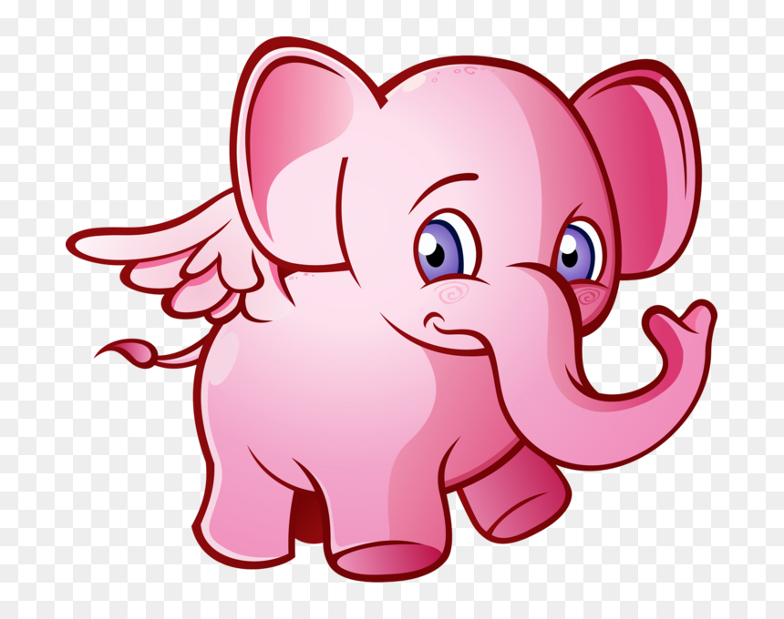 Pink Elephant With Wings, HD Png Download - pink elephant png