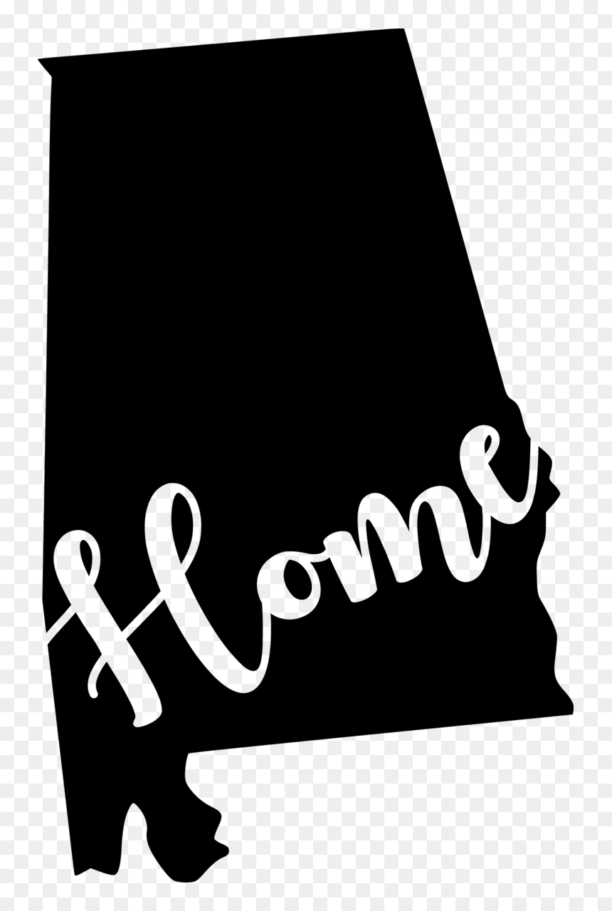 Home State Decals Vinyl - Black And White Clip Art State Of Alabama, HD Png Download - png decals