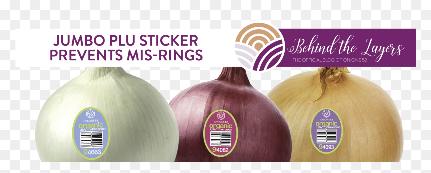 Onions 52 Jumbo Plu Sticker Prevents Mis-rings At Register - Red Onion, HD Png Download - white onion png
