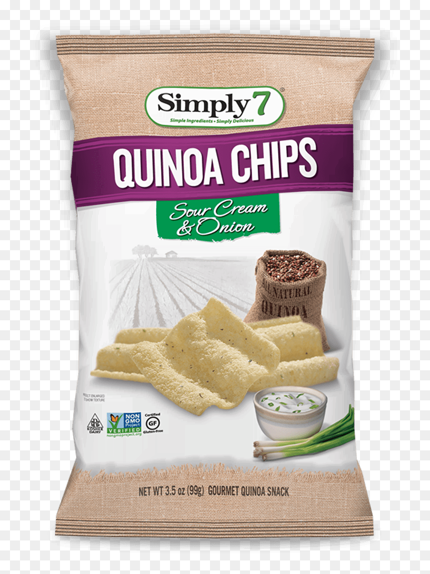 Simply 7 Quinoa Chips Sour Cream And Onion, HD Png Download - white onion png
