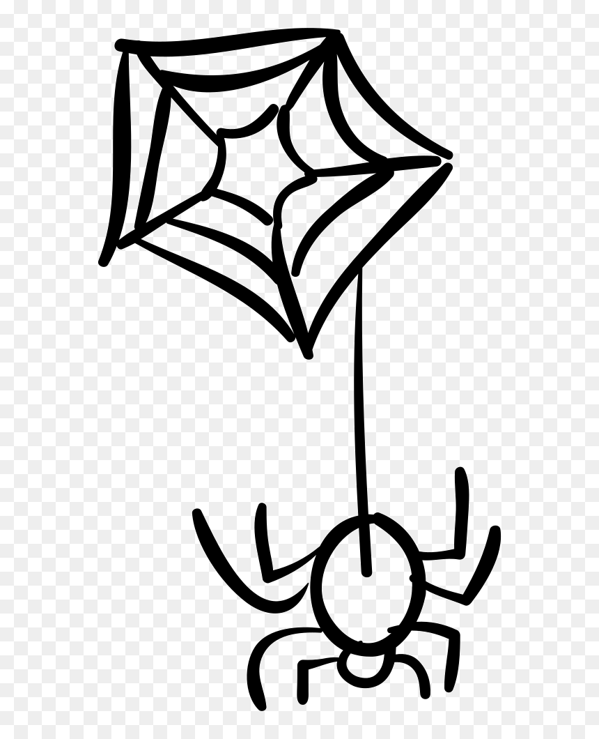 Spider Hanging Of The Web - 거미 손 패드, HD Png Download - hanging spider png