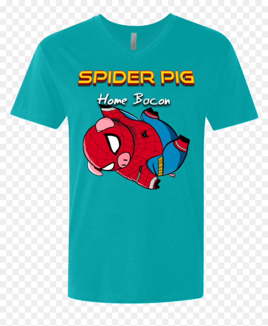 Spider Pig Hanging Men"s Premium V-neck - T-shirt, HD Png Download - hanging spider png