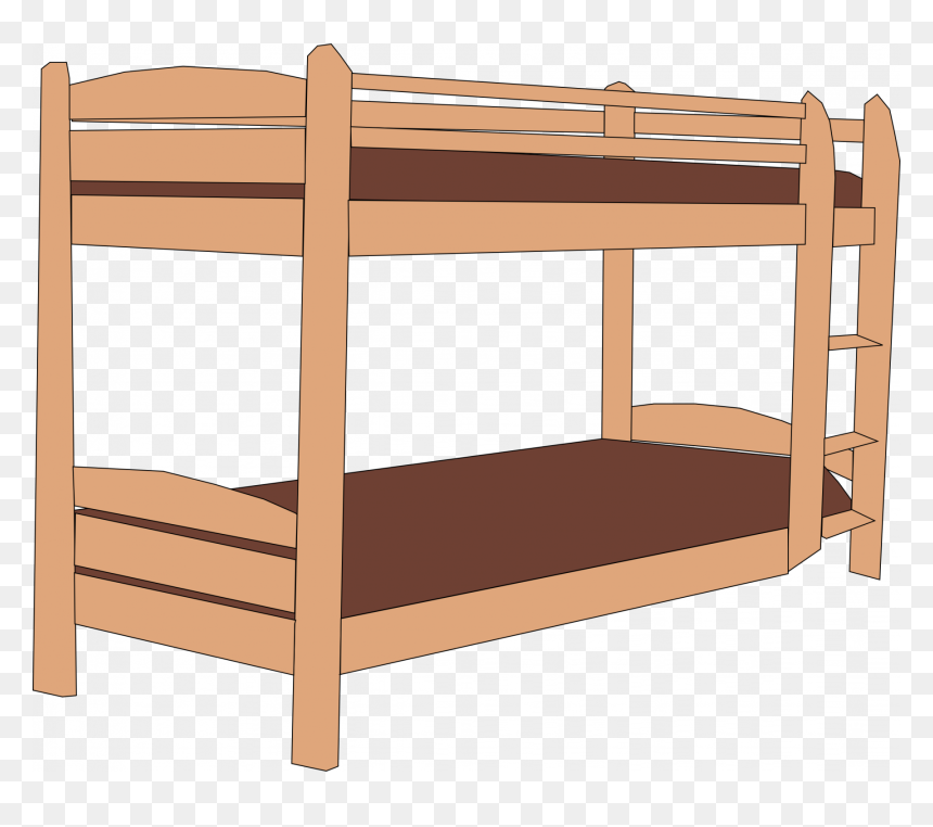 Transparent Child Bed Clipart - Bunk Bed Clipart, HD Png Download - cartoon bed png