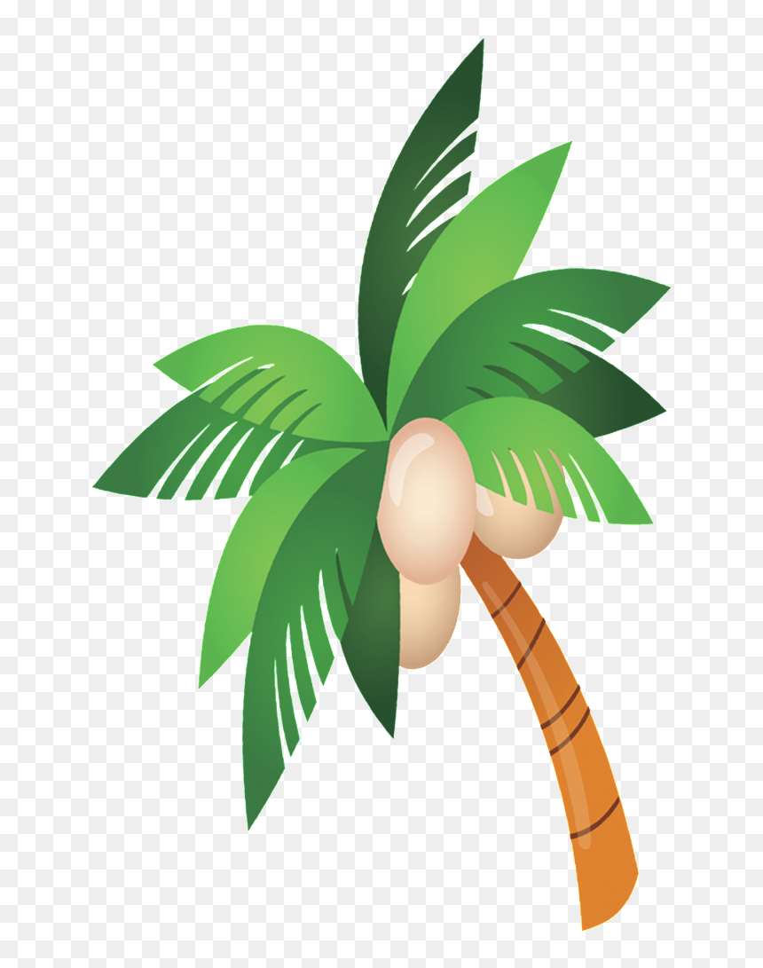 Cartoon Coconut Tree Beautiful Illustration - Illustration, HD Png Download - coconut png images