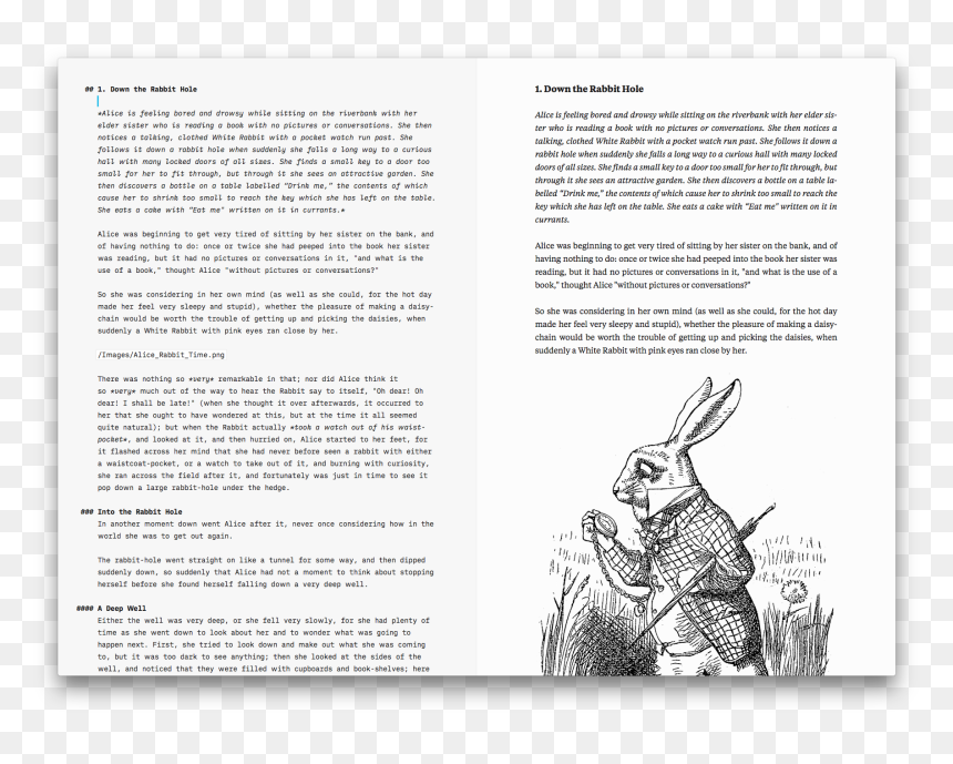 White Rabbit Alice In Wonderland Drawing, HD Png Download - paper falling png