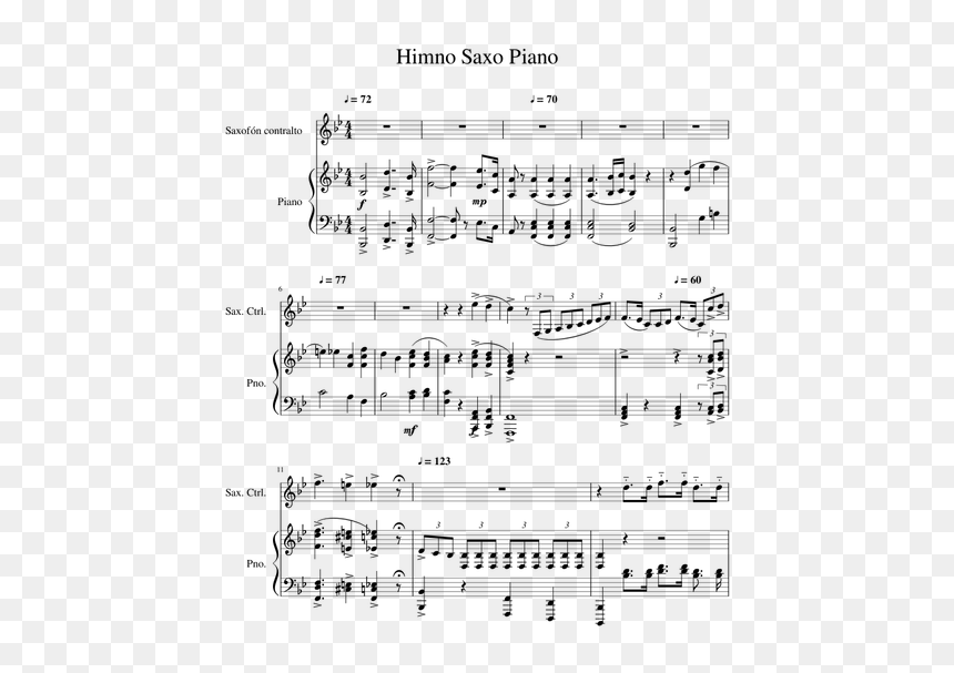 Spring Breeze Piano Sheet, HD Png Download - saxofon png