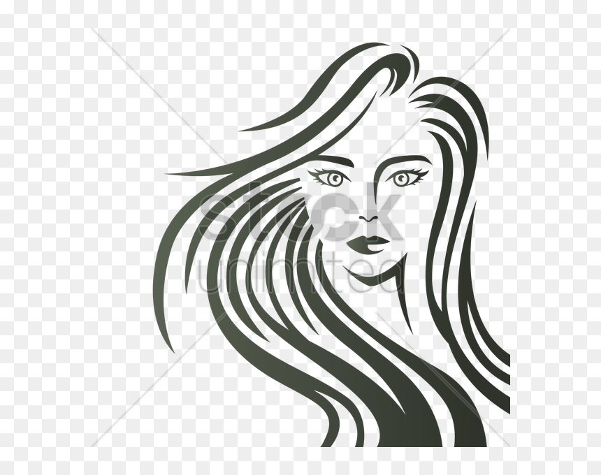 Artistic Design Of Woman With Flowing Hair Vector Image - Flowing Hair, HD Png Download - vector hair png
