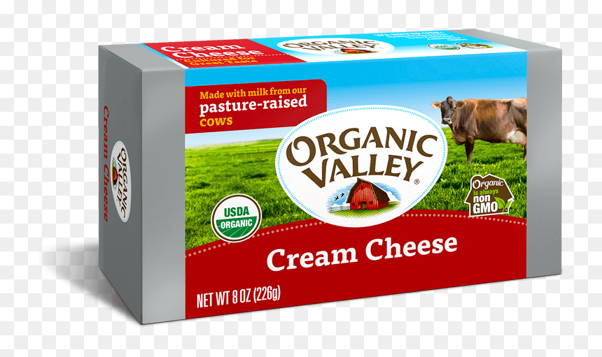 Organic Valley Organic Cream Cheese, HD Png Download - cream cheese png