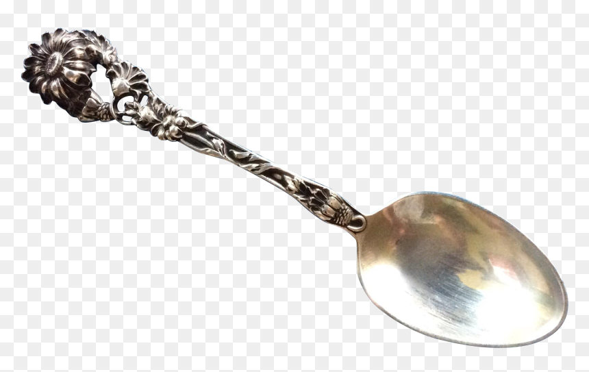 Art Nouveau Daisy Sterling Silver Spoon By Paye And - Spoon, HD Png Download - silver spoon png