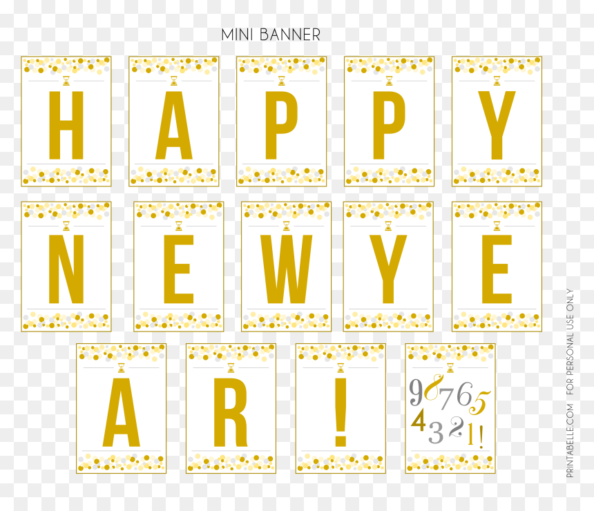 Happy New Year Flag Banner, HD Png Download - new year party png