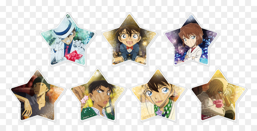 コナン ブラインド 星 型 ラメ アクリル バッジ 星 灰 原 哀, HD Png Download - detective badge png