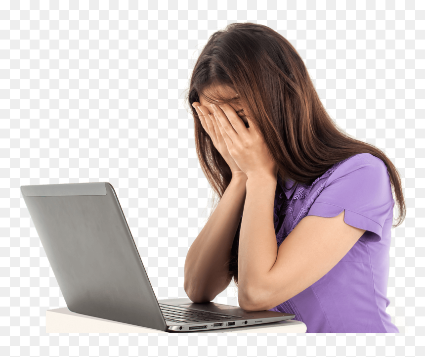 Sad Girl With Laptop Png Image - Sad Girl With Laptop Png, Transparent Png - laptop image png