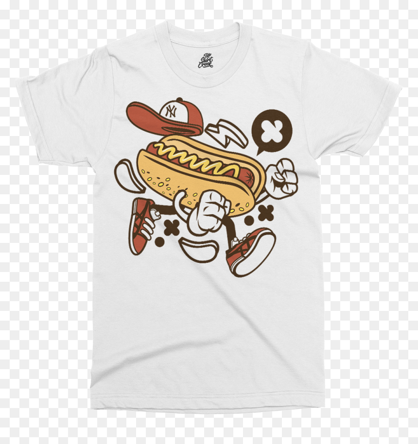 T Shirt Hot Dog, HD Png Download - hot dog cartoon png