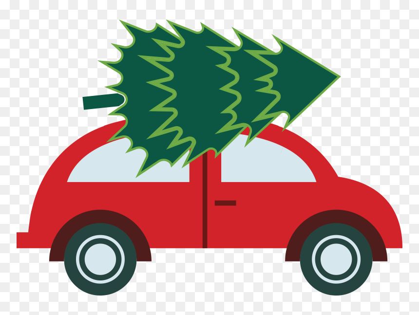 Christmas Tree On Car - Christmas Tree Car Clip Art, HD Png Download - christmas tree png images