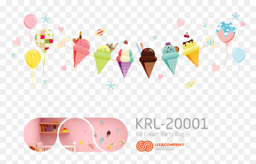 Collaboration Design Ice Cream Party Flag - Party, HD Png Download - party flag png
