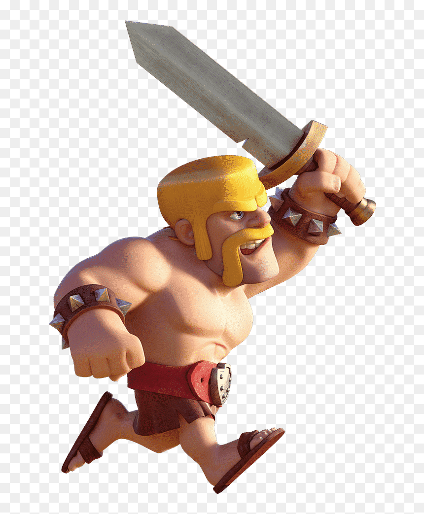 Cartoon, HD Png Download - clash of clans barbarian png