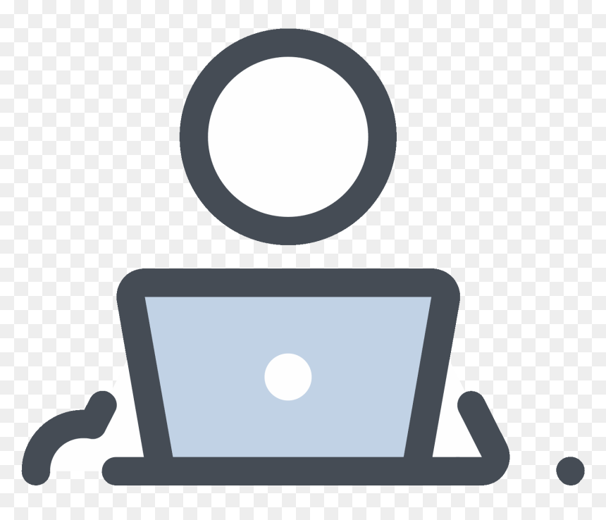 Working With A Laptop Icon - Circle, HD Png Download - laptop icon png transparent