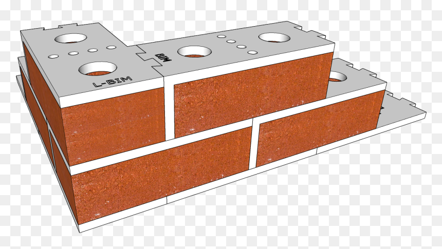 Singlewythecorner1v2 - Double Wythe Wall With Corners, HD Png Download - single brick png
