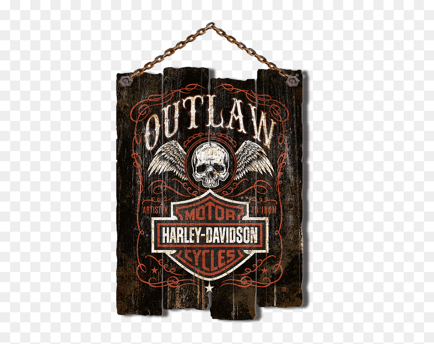 Outlaw Harley Davidson Sign, HD Png Download - hanging chain png
