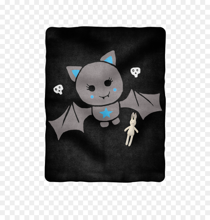 Blue Cute Bat On Black Baby Blanket - Linens, HD Png Download - cute bat png