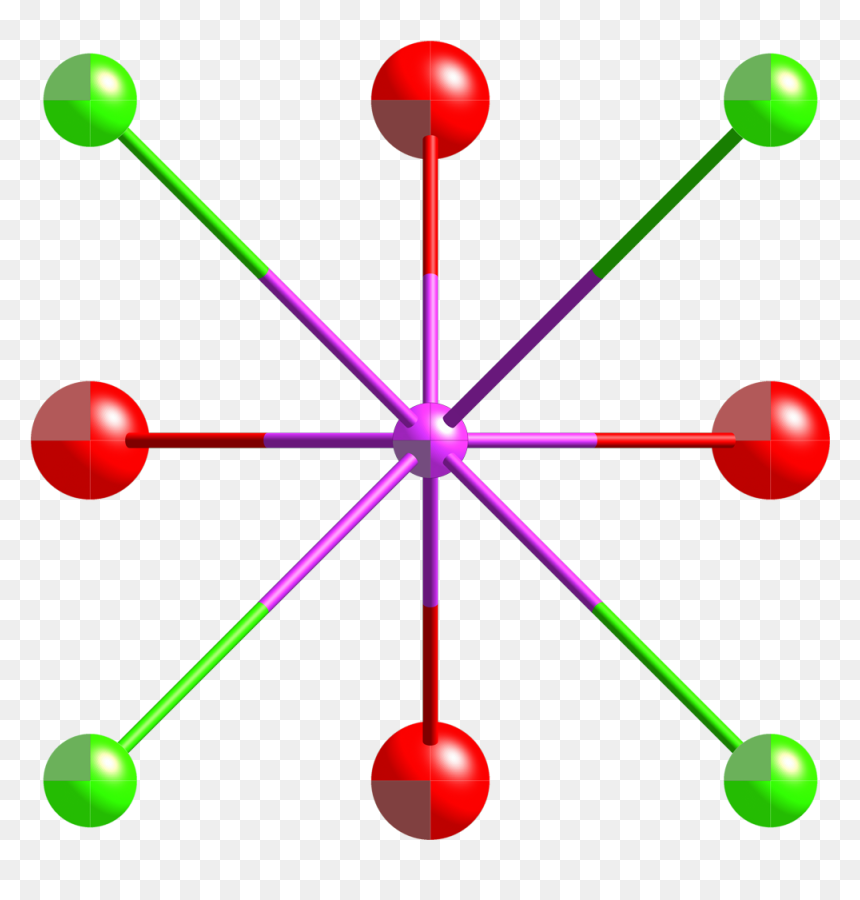 Biocl Xtal 1993 Bi Coordination Top Down 3d Cm Ellipsoids - Liftique, HD Png Download - top down png