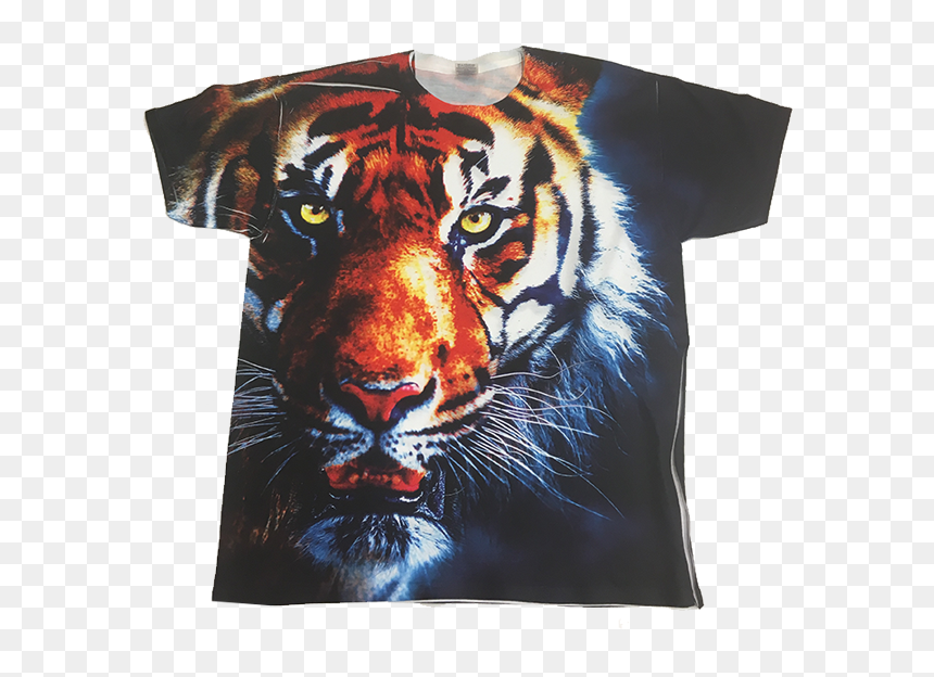 All Over Print Polyester T-shirt, HD Png Download - tiger print png