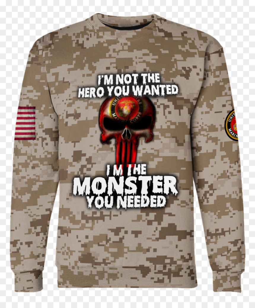 Long-sleeved T-shirt, HD Png Download - us marines png
